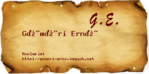 Gömöri Ernő névjegykártya
